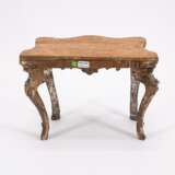 SMALL WOODEN MINIATURE CONSOLE TABLE WITH TROMPE L'OEUIL MARBLE PLATE - photo 5