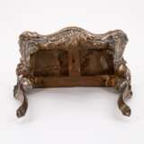 SMALL WOODEN MINIATURE CONSOLE TABLE WITH TROMPE L'OEUIL MARBLE PLATE - фото 6