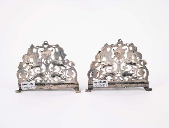 SILVER MINIATURES OF A PAIR OF ALTAR CANDELSTICKS, A PINEAPPLE GOBLET AND A PAIR OF CHANUKKA CANDLESTICKS - photo 5