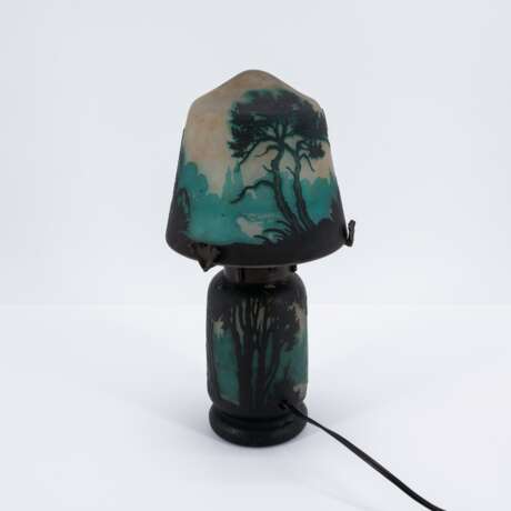 SMALL GLASS TABLE LAMP WITH FOREST LAKE - Foto 3