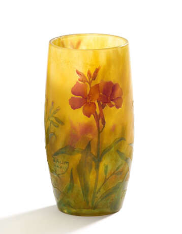 SMALL GLASS VASE WITH FLOWER DECOR - Foto 1