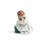 PORCELAIN FIGURINE OF A SMALL GIRL WITH CAT - Foto 1