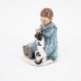 PORCELAIN FIGURINE OF A SMALL CHILD WITH CUP AND SMALL DOG - photo 2