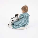 PORCELAIN FIGURINE OF A SMALL CHILD WITH CUP AND SMALL DOG - photo 3