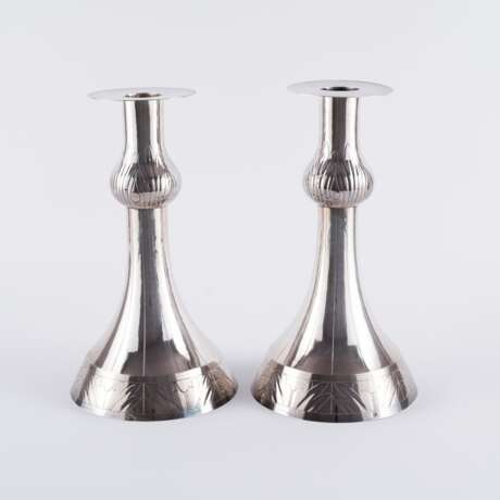 PAIR OF RARE LARGE SILVER CANDELSTICKS - photo 4