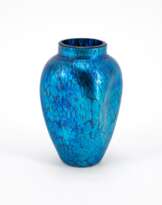 SMALL ELECTRIC-BLUE FAVRILE-GLASS VASE