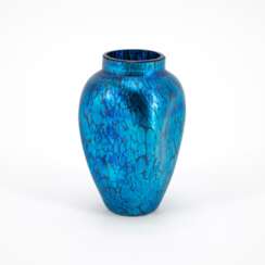SMALL ELECTRIC-BLUE FAVRILE-GLASS VASE