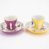 PORCELAIN BEAKER CUP AND SAUCER WITH YELLOW GROUND & PORCELAIN TREMBLEUSE AND SAUCER WITH PURPLE GROUND - photo 2