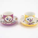 PORCELAIN BEAKER CUP AND SAUCER WITH YELLOW GROUND & PORCELAIN TREMBLEUSE AND SAUCER WITH PURPLE GROUND - photo 3