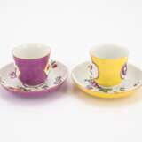 PORCELAIN BEAKER CUP AND SAUCER WITH YELLOW GROUND & PORCELAIN TREMBLEUSE AND SAUCER WITH PURPLE GROUND - photo 4