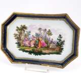 PORCELAIN TRAY WITH WATTEAU PAINTING - photo 1