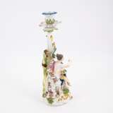 LARGE ROCAILLE CANDLESTICK WITH ALLEGORY OF APHRODITE AND PUTTO - фото 4