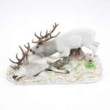 PORCELAIN HUNTING ENSEMBLE WITH A SHOT AND A MOURNING STAG - Foto 1