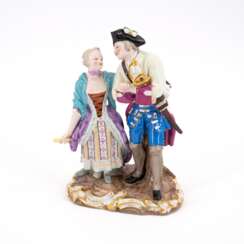 PORCELAIN ENSEMBLE OF A GALLANT LADY AND A SOLDIER