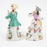 PORCELAIN SHEPHERD WITH BAGPIPE AND SHEPHERDESS WITH LYING SHEEP - Foto 3
