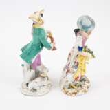 PORCELAIN SHEPHERD WITH BAGPIPE AND SHEPHERDESS WITH LYING SHEEP - Foto 4