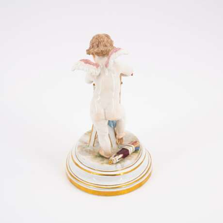 PORCELAIN CUPID HONING A GOLDEN ARROW ON A GRINDSTONE - photo 4