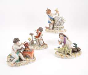SERIES OF PORCELAIN FIGURINES OF CHILDREN ENSEMLES OF THE 'FOUR ELEMENTS'