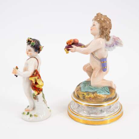 PORCELAIN FIGURINES 'CUPID WORSHIPPING A HEART' AND ALLEGORY 'THE AUTUMN' - Foto 2