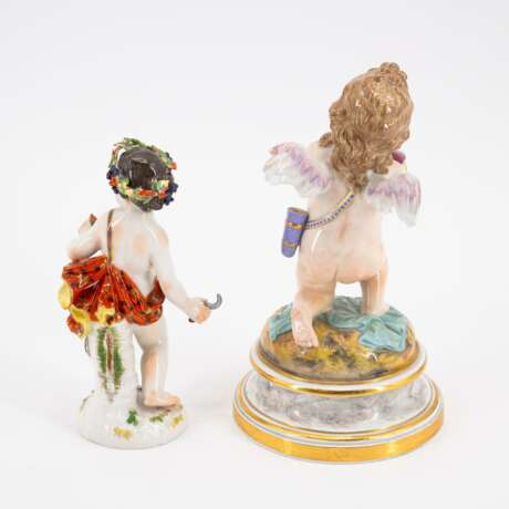 PORCELAIN FIGURINES 'CUPID WORSHIPPING A HEART' AND ALLEGORY 'THE AUTUMN' - Foto 3