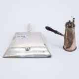 TWO SILVER MINIATURE SERVICES, SILVER MINIATURE CHOCOLADE POT, SILVER MINIATURE DUSTPAN - photo 3