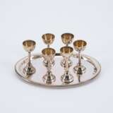 SILVER MINIATURE SERVICE, SIX MINIATURE PLATES AND TWICE SIX GOBLETS ON TRAY - photo 7