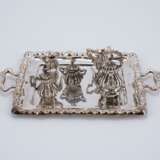 SILVER MINIATURE SERVICE, SIX MINIATURE PLATES AND TWICE SIX GOBLETS ON TRAY - фото 9