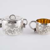 SILVER TEA SET WITH TRAY AS A GIFT FOR THE GERMAN CONSUL IN ST. PETERSBURG A. BRAUN 1881 - Foto 9