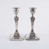 PAIR OF SILVER VICTORIA CANDLESTICKS WITH ANTIQUE DECOR - photo 2