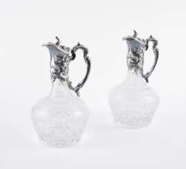 PAIR OF SILVER CARAFES WITH SILVER MOUNTING ROCOCO STYLE