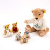 ENSEMBLE OF FIVE STEIFF BEARS MADE OF MOHAIR PLUSH, YARN AND GLASS - photo 1