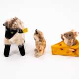 ENSEMBLE OF FOUR STEIFF ANIMALS MADE OF FABRIC, COTTON WOOL AND WOOD - Foto 6