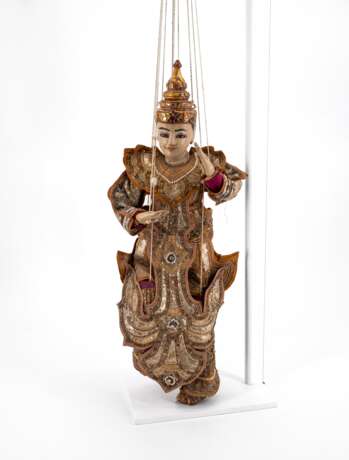 MARIONETTE OF PRINCE RAMA MADE OF WOOD, GLASS, FABRIC WITH EMBROIDERY - photo 1