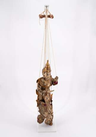 MARIONETTE OF PRINCE RAMA MADE OF WOOD, GLASS, FABRIC WITH EMBROIDERY - photo 5