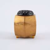 GOLD AND SILVER POT POURRI VESSEL WITH LAKE SCENERY AND PINE - Foto 3