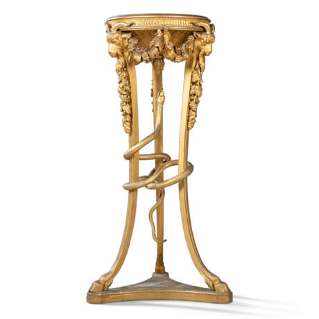 A GEORGE III GILTWOOD LARGE ATHENIENNE TORCHERE OR STAND - фото 1
