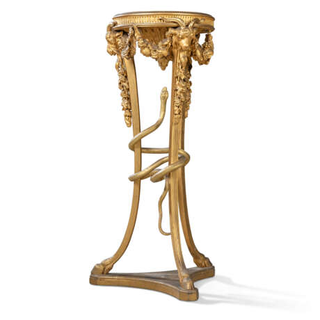 A GEORGE III GILTWOOD LARGE ATHENIENNE TORCHERE OR STAND - фото 3