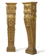 Pedestal. A PAIR OF GEORGE II GILTWOOD PEDESTALS