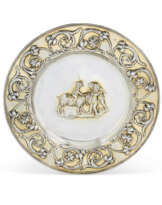 A GEORGE II PARCEL-GILT SILVER CHARGER
