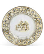 Уильям Криппс. A GEORGE II PARCEL-GILT SILVER CHARGER