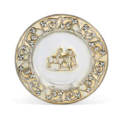 A GEORGE II PARCEL-GILT SILVER CHARGER