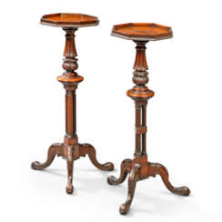 A PAIR OF REGENCY BRAZILIAN ROSEWOOD TRIPOD STANDS OR WINE TABLES