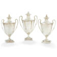 A SET OF THREE GEORGE III SILVER TWO-HANDLED SUGAR VASES AND COVERS - Prix ​​des enchères