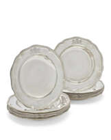 FOURTEEN GEORGE III SILVER SOUP PLATES FROM THE 2ND BARON SANDYS' DINNER SERVICE