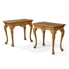 A NEAR PAIR OF GEORGE I GILT-GESSO SIDE TABLES