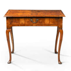 A GEORGE I FEATHER-BANDED WALNUT SIDE TABLE