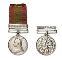 Ashantee Medal 1873-74, one clasp, Coomassie, (1047 Private E.Charles,2nd W.I.Regt.1873-4); Afghanistan Medal 1878-80,one clasp, Ali Musjid, (Pte.J.Perry,4th Bn. Rifle Bde)