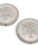Siegelwachs Hülle. TWO GEORGE IV SILVER SEAL BOXES