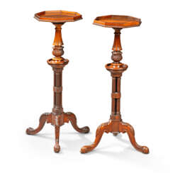 A PAIR OF REGENCY BRAZILIAN ROSEWOOD TRIPOD STANDS OR WINE TABLES
