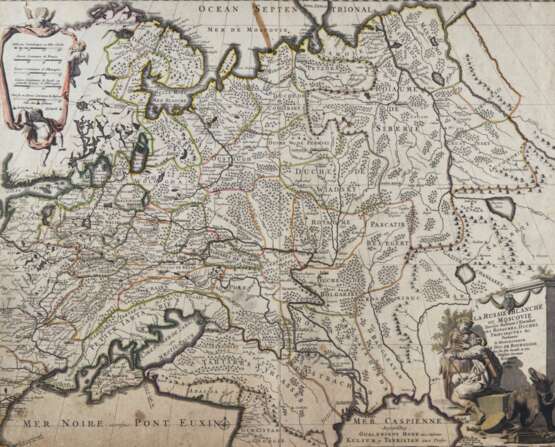 Carte de la Russie &agrave; la fin du XVIIe si&egrave;cle. Engraving 72 г. - фото 3